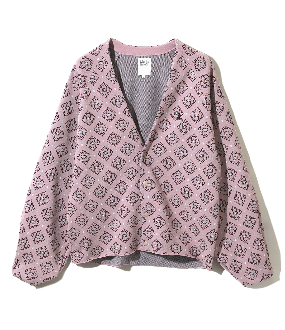 Egyptian Pattern V Neck Cardigan / Pink ¥26,400